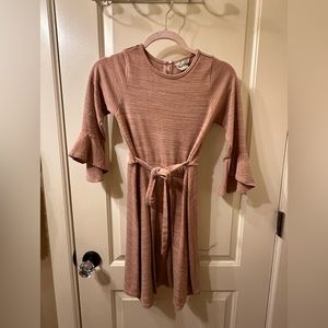 Pink girls dress with tie in the front Rare Editions Size 10/12